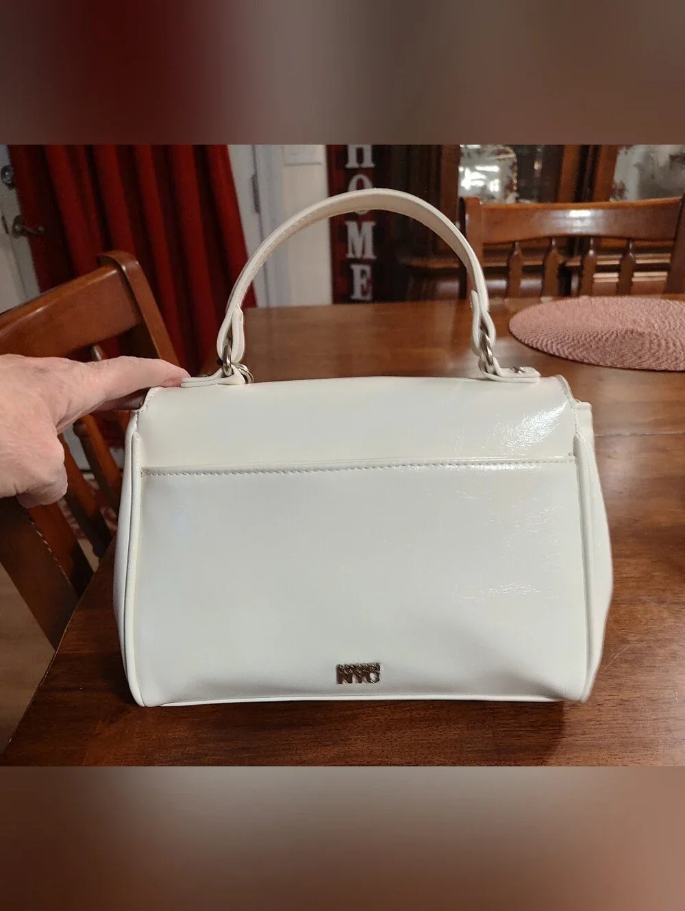 White Top-Handle Women’s Bag with Colorful Tassel